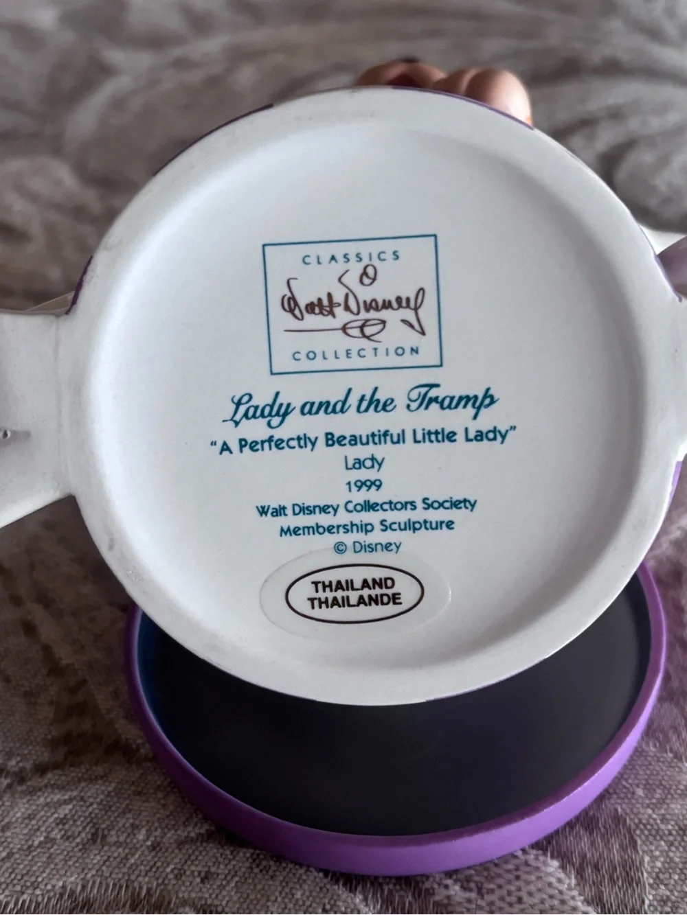 Disney Lady and the Tramp Purple and White Collectible Trinket Box